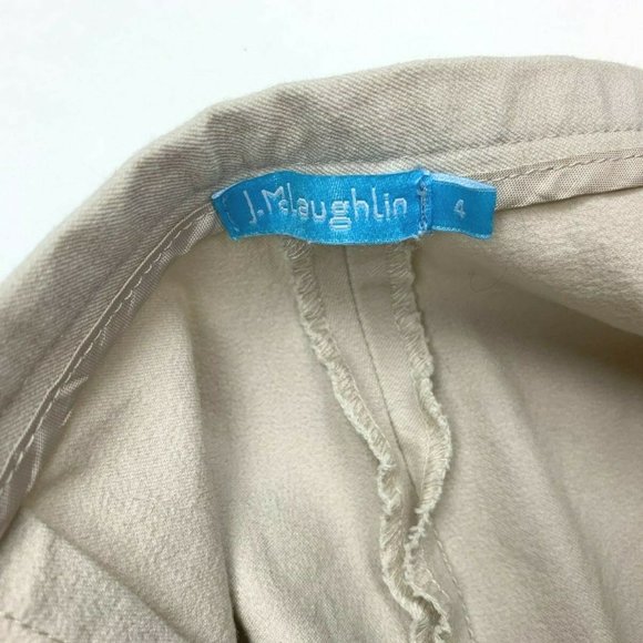 J McLaughlin Cropped Pants Solid Beige Zip Closure - Picture 8 of 8